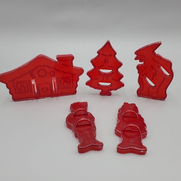 Vintage 1940s Hansel & Gretel Nursery Rhyme Cookie Cutter Set with Cottage Witch - Picture 1 of 8